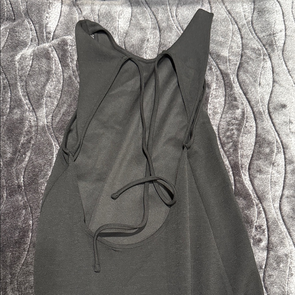 Zara Black Backless Dress with Tie Detail